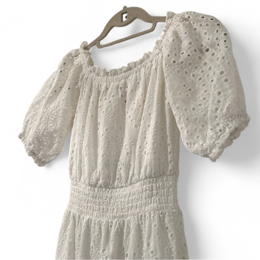 Betsey Johnson Off Shoulder Eyelet Lace Dress White XS - Picture 6 of 12